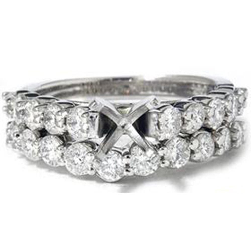 White Gold 1 1/2 CT G SI Diamond Engagement Wedding Ring Set