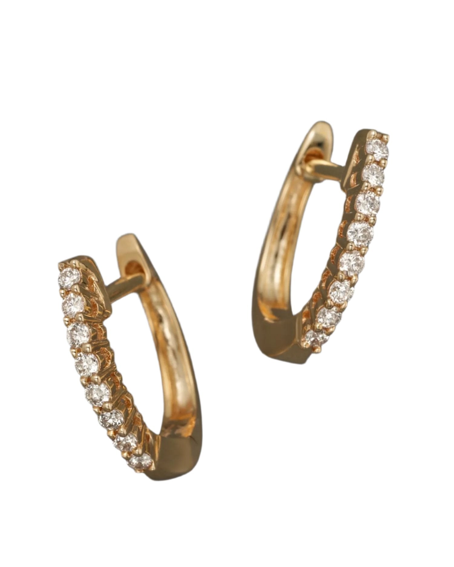 Diamond Huggie Hoop Earrings in 14K Yellow Gold, 0.15 ct. t.w. - Exclusive