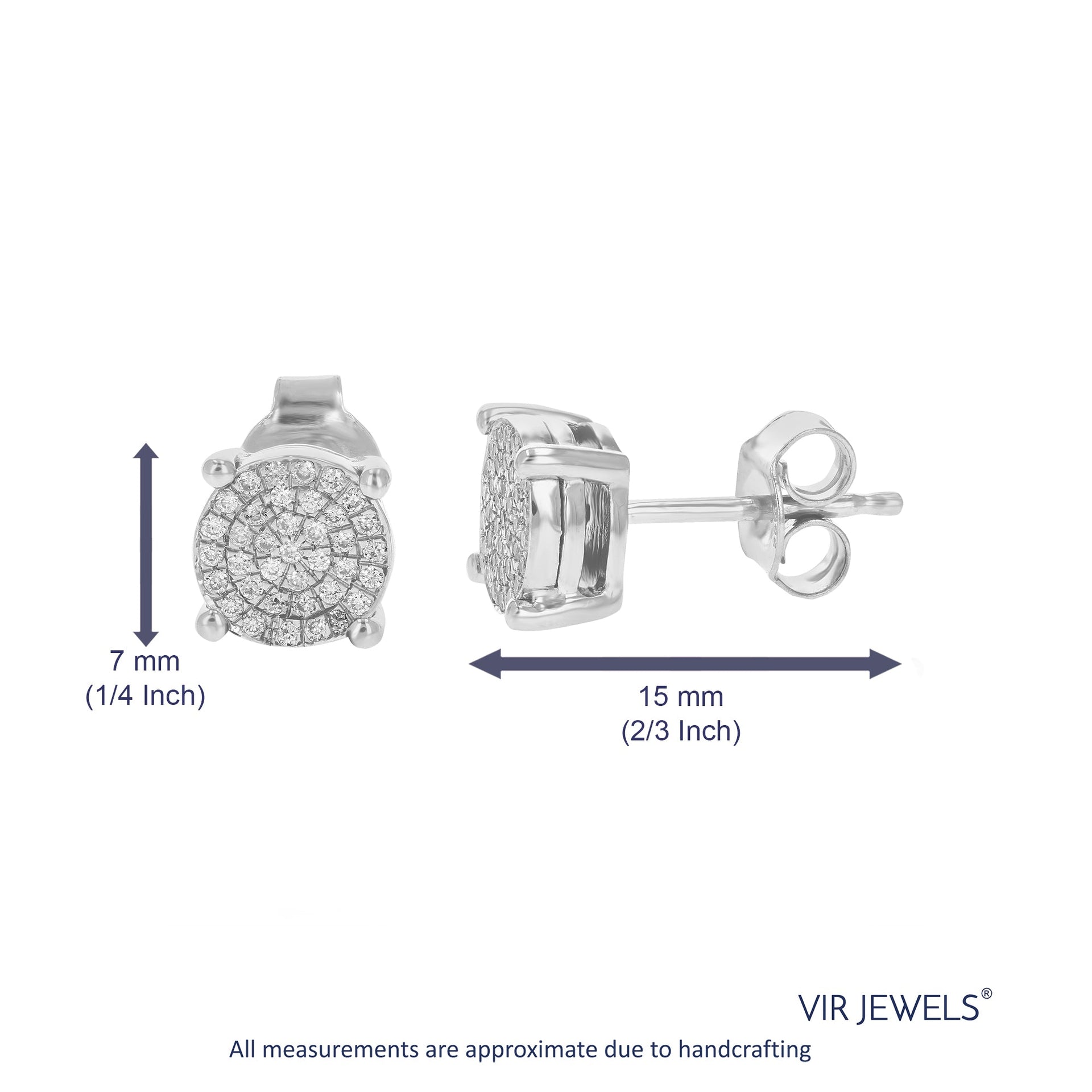 1/4 cttw Round Lab Grown Diamond Stud Earrings Crafted in .925 Sterling Silver Prong Set