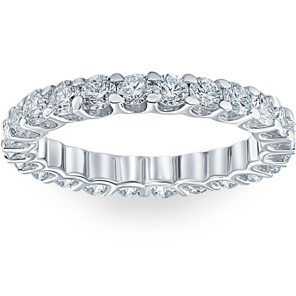 1 1/2 ct Lab Grown Diamond Eternity U Prong Ring 10k White Gold Wedding Band