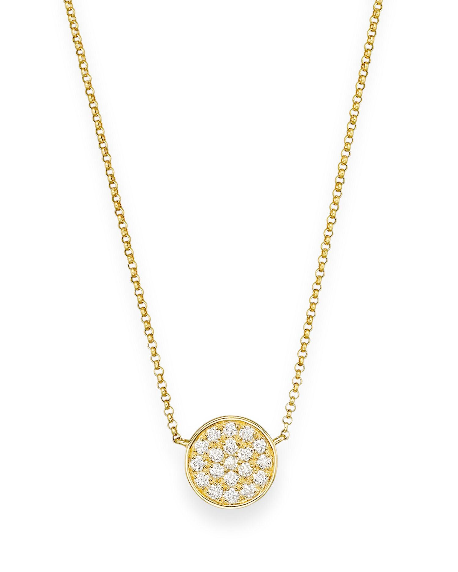Diamond Pavé Disk Pendant in 14K Yellow Gold, 0.25 ct. t.w. - Exclusive