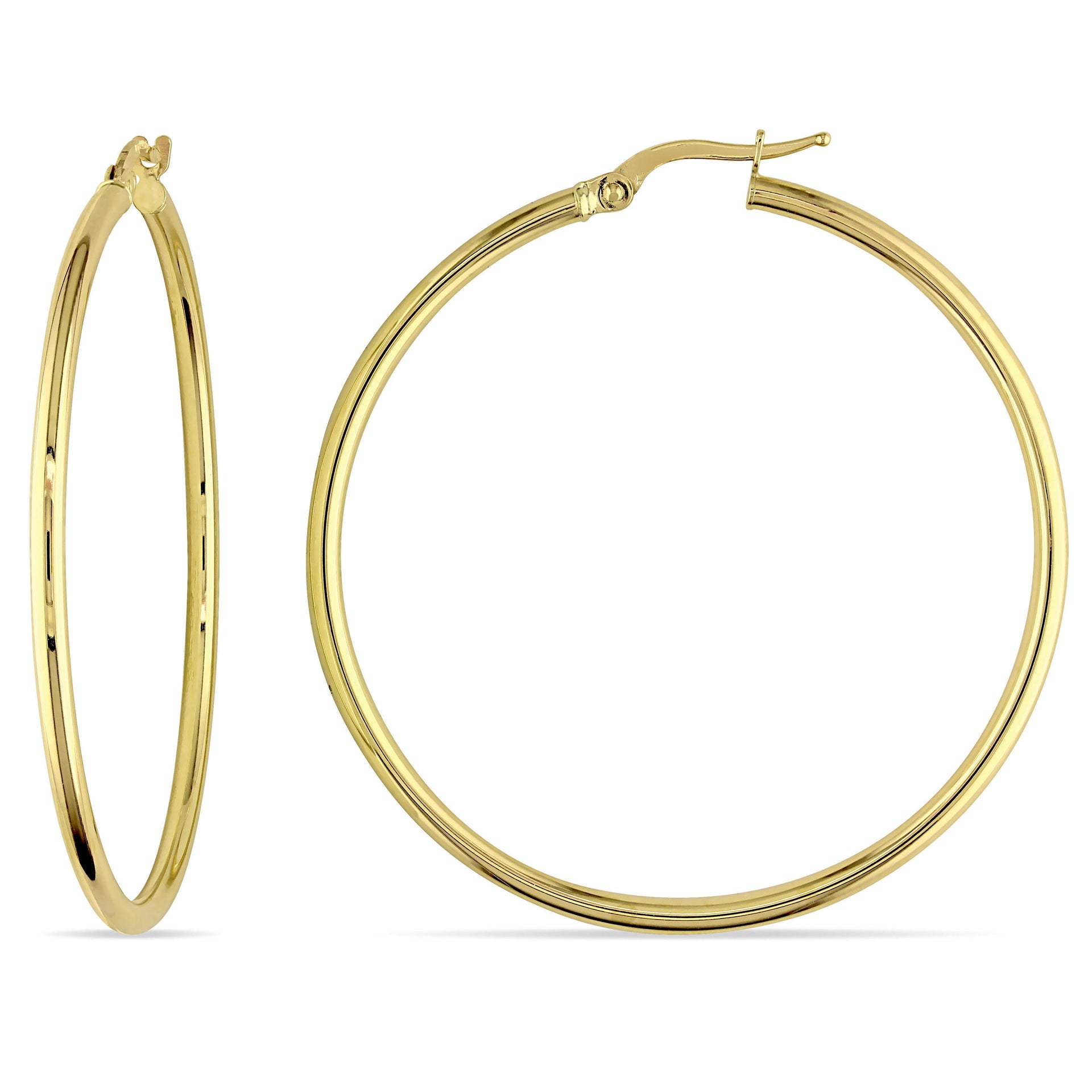 Mimi & Max 45mm Polished Hoop Earrings in 10k Yellow Gold