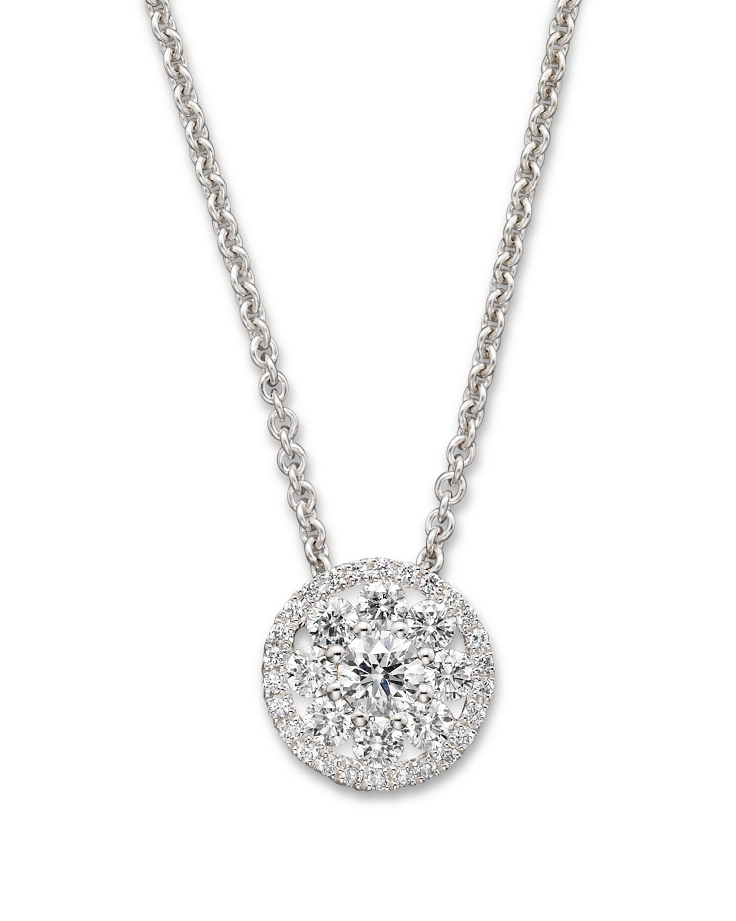 Roberto Coin Diamond Pendant Necklace in 18K White Gold, 16'