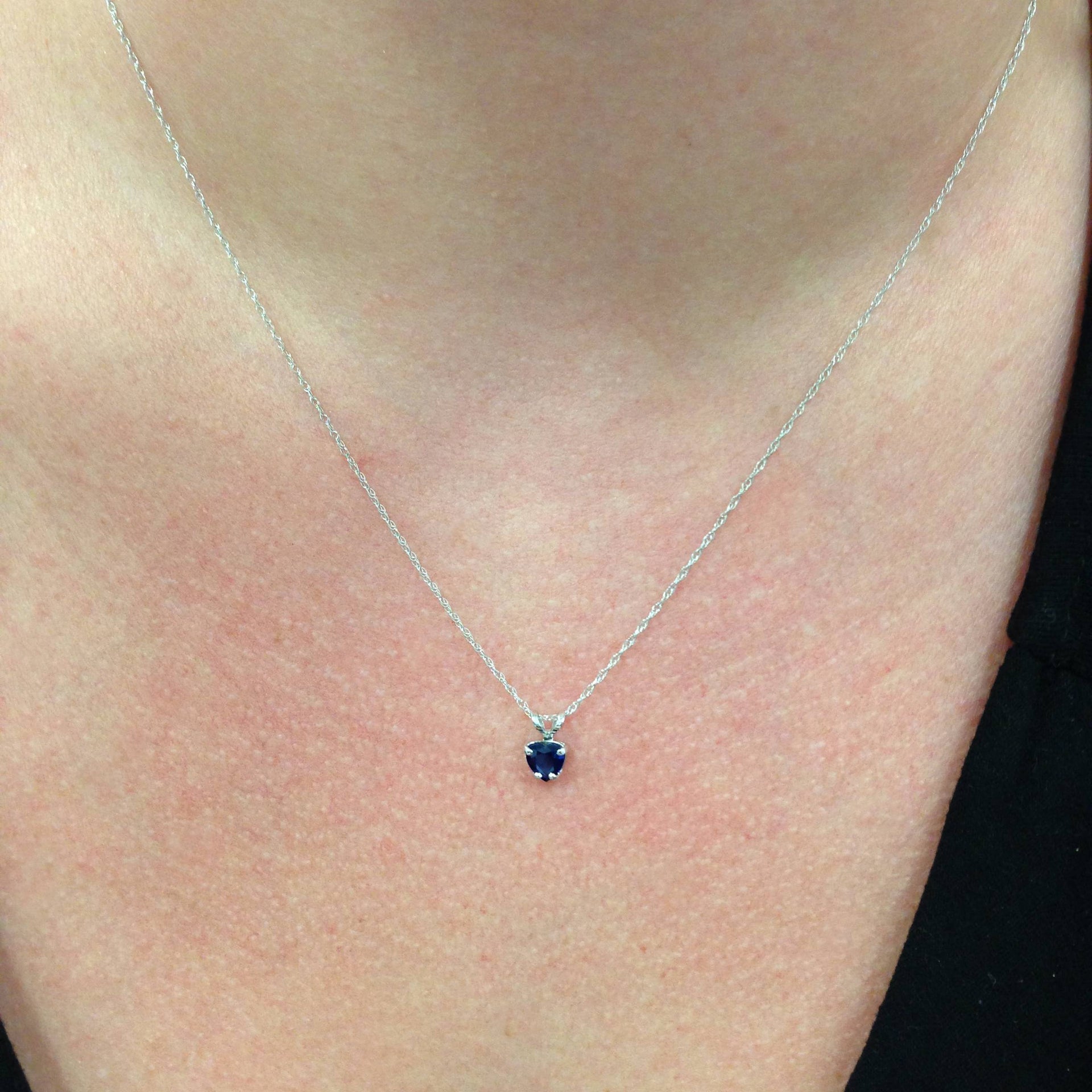 1/2 CT Blue Heart Shaped Sapphire 14K White Gold