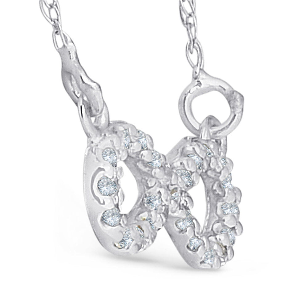 1/10ct Petite Diamond Infinity Pendant 14K White Gold