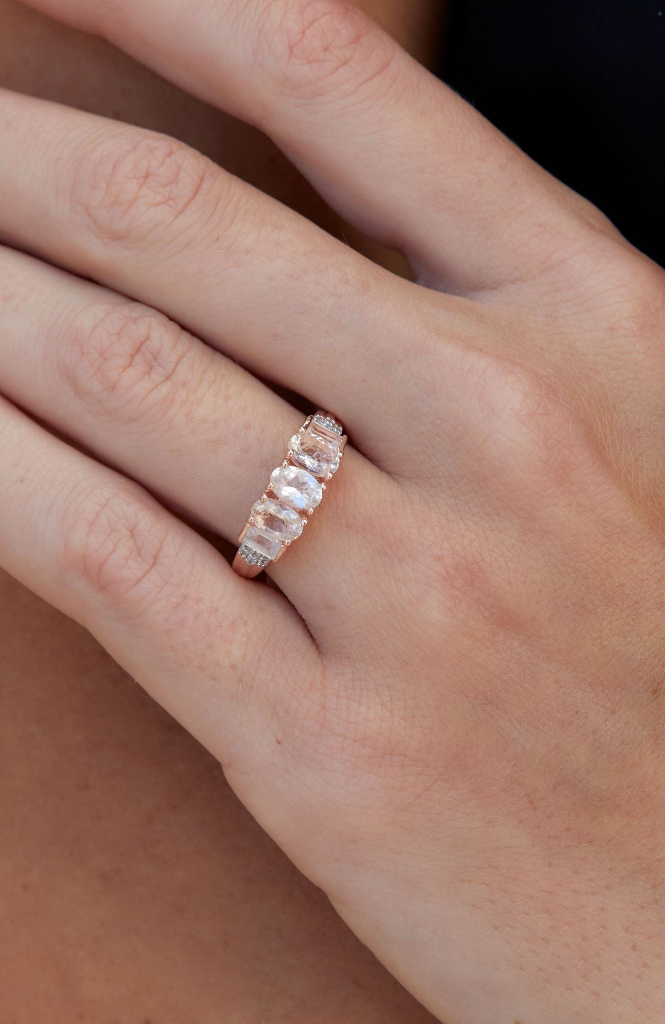 18K ROSE VERMEIL MORGANITE RING