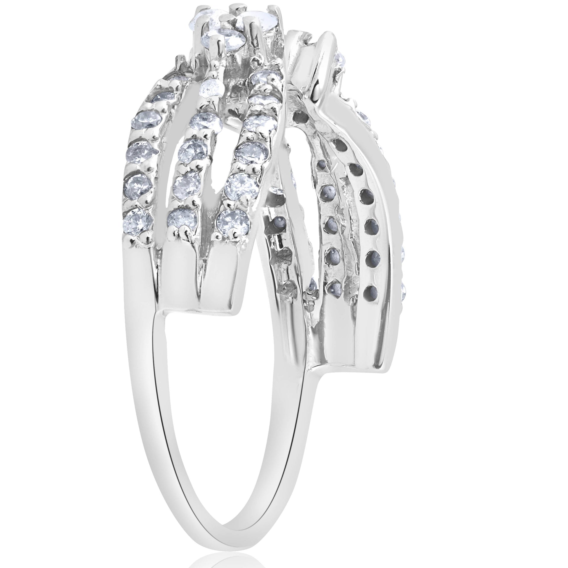 1/2 CT Diamond Guard Wrap Ring 14K White Gold