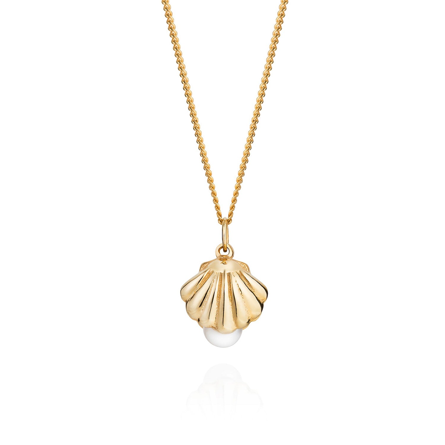 Shell & Pearl Necklace Gold