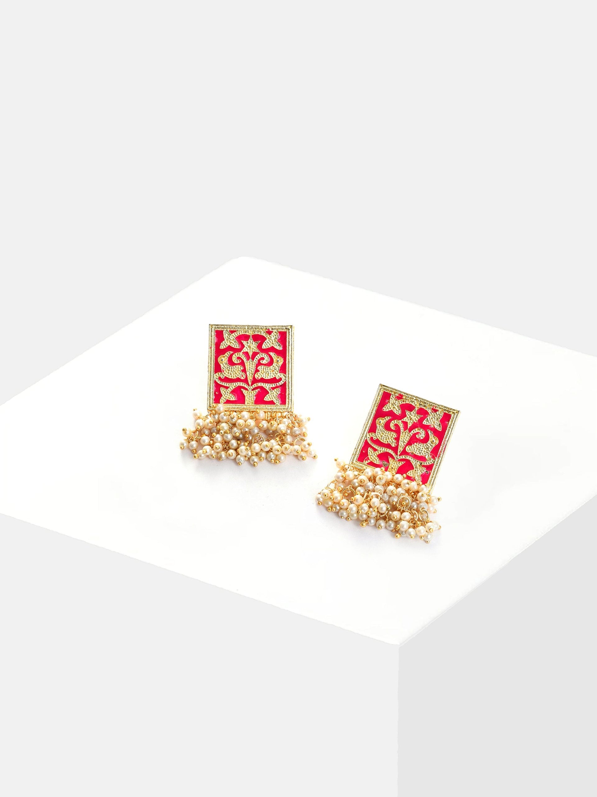Meenakari Pearl Laheriya Studs