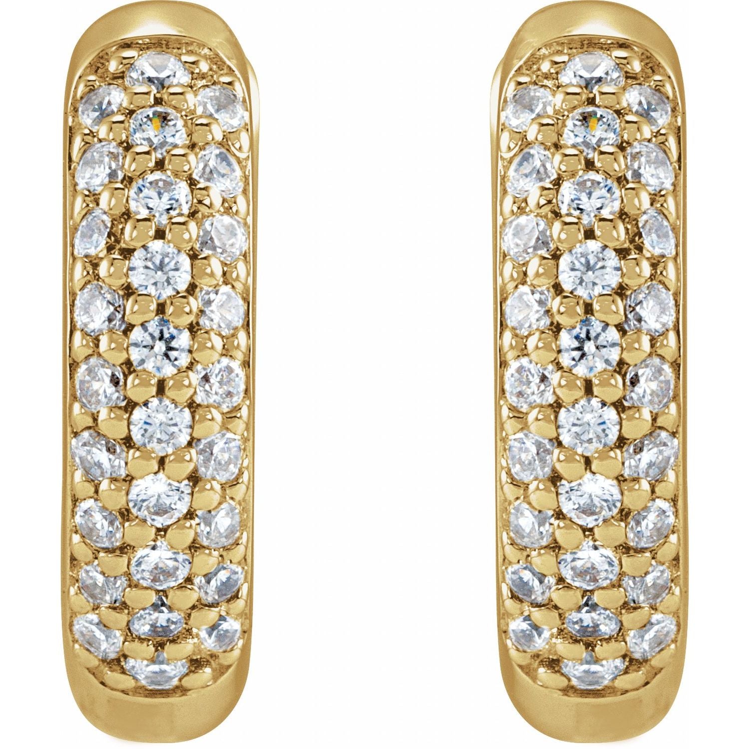 14K Gold 1/4ct Lab-grown Diamond 12 Mm Hinged Hoop Earrings Clarity SI Color G-H