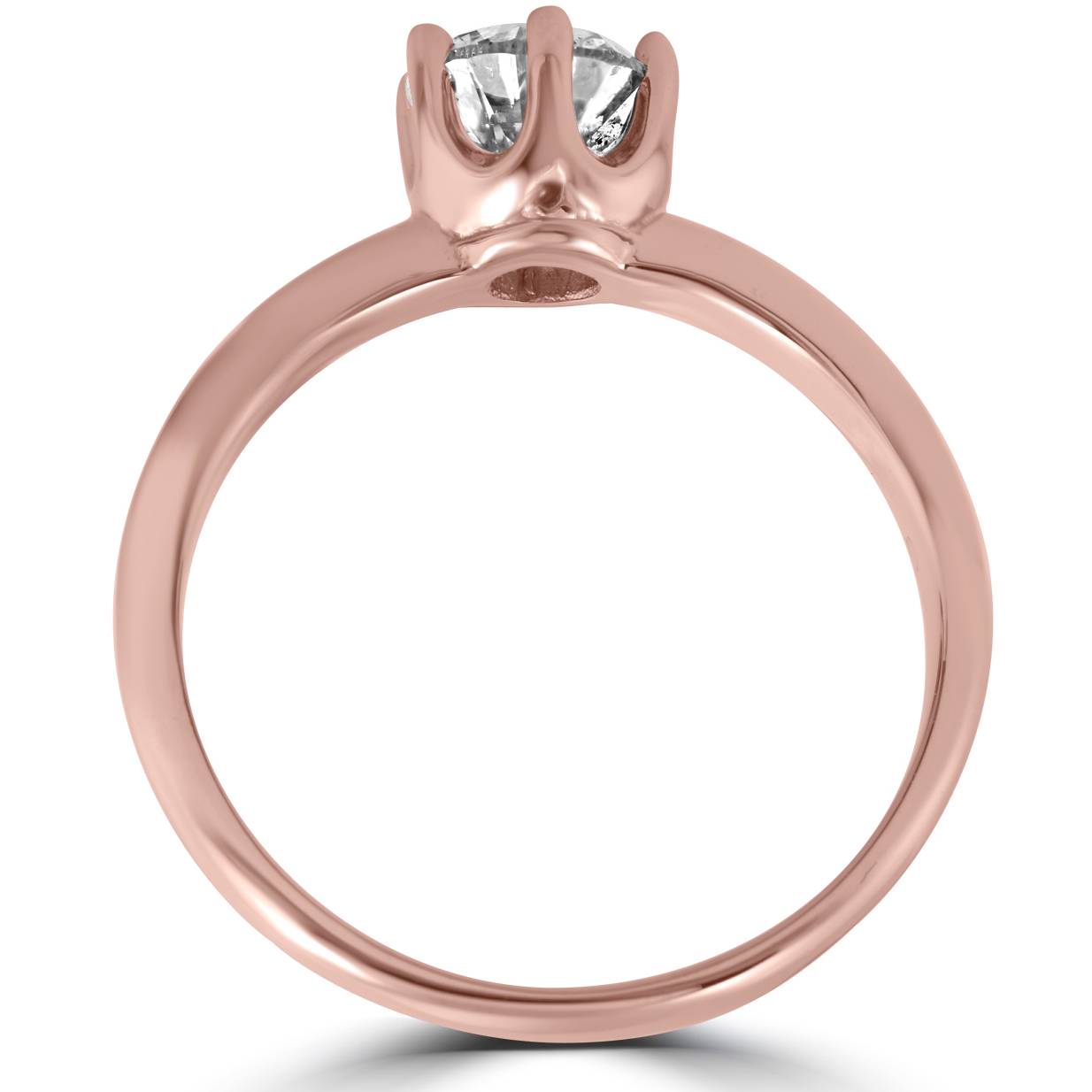 1ct Round Diamond Solitaire Engagement Ring 14K Rose Gold