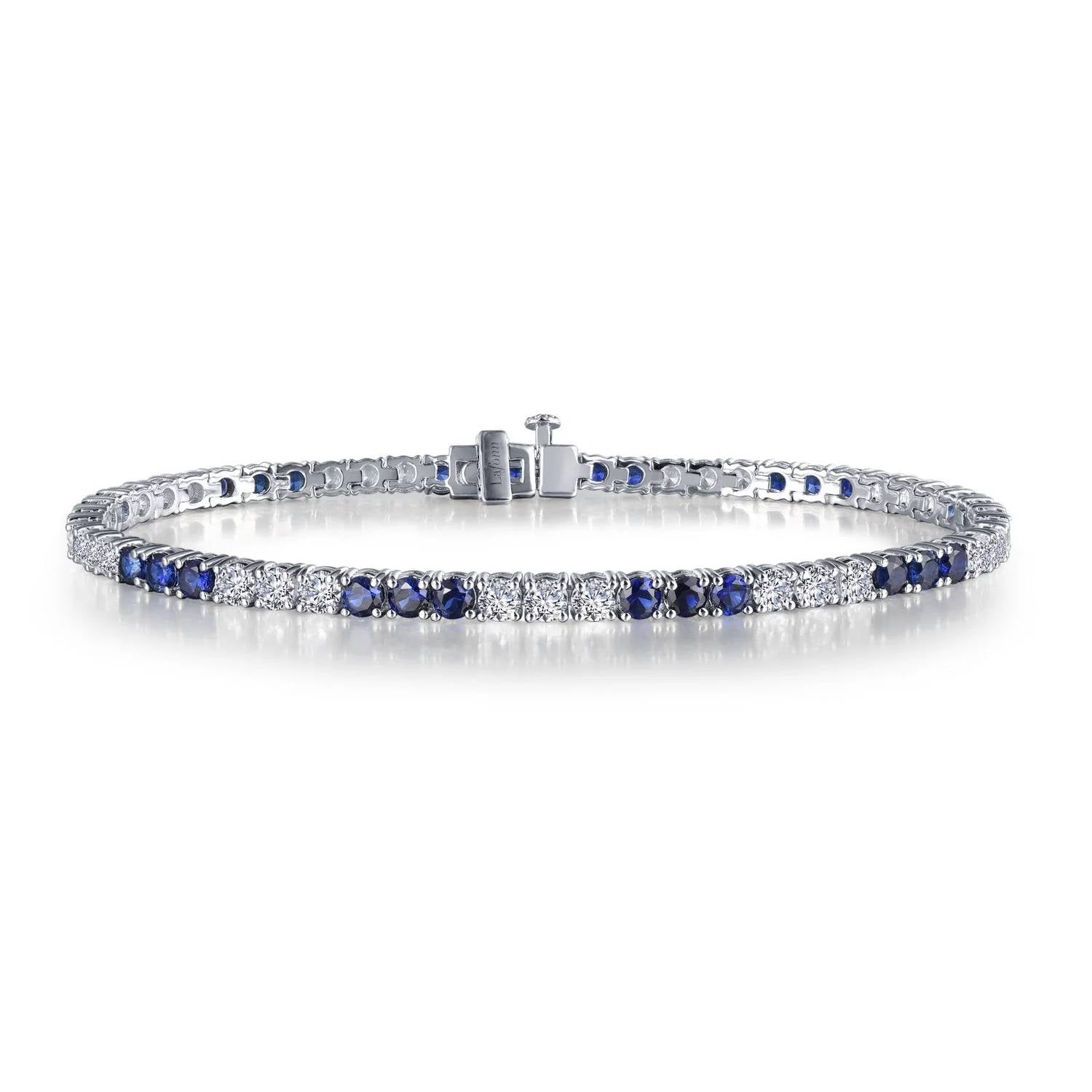 6.0 Ctw Alternating Tennis Bracelet In Sapphire/silver