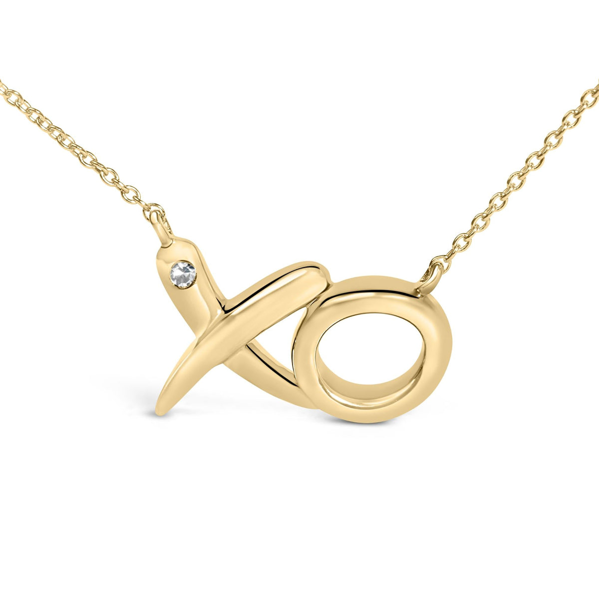 Gold Vermeil Diamond Accent "XO" Necklace