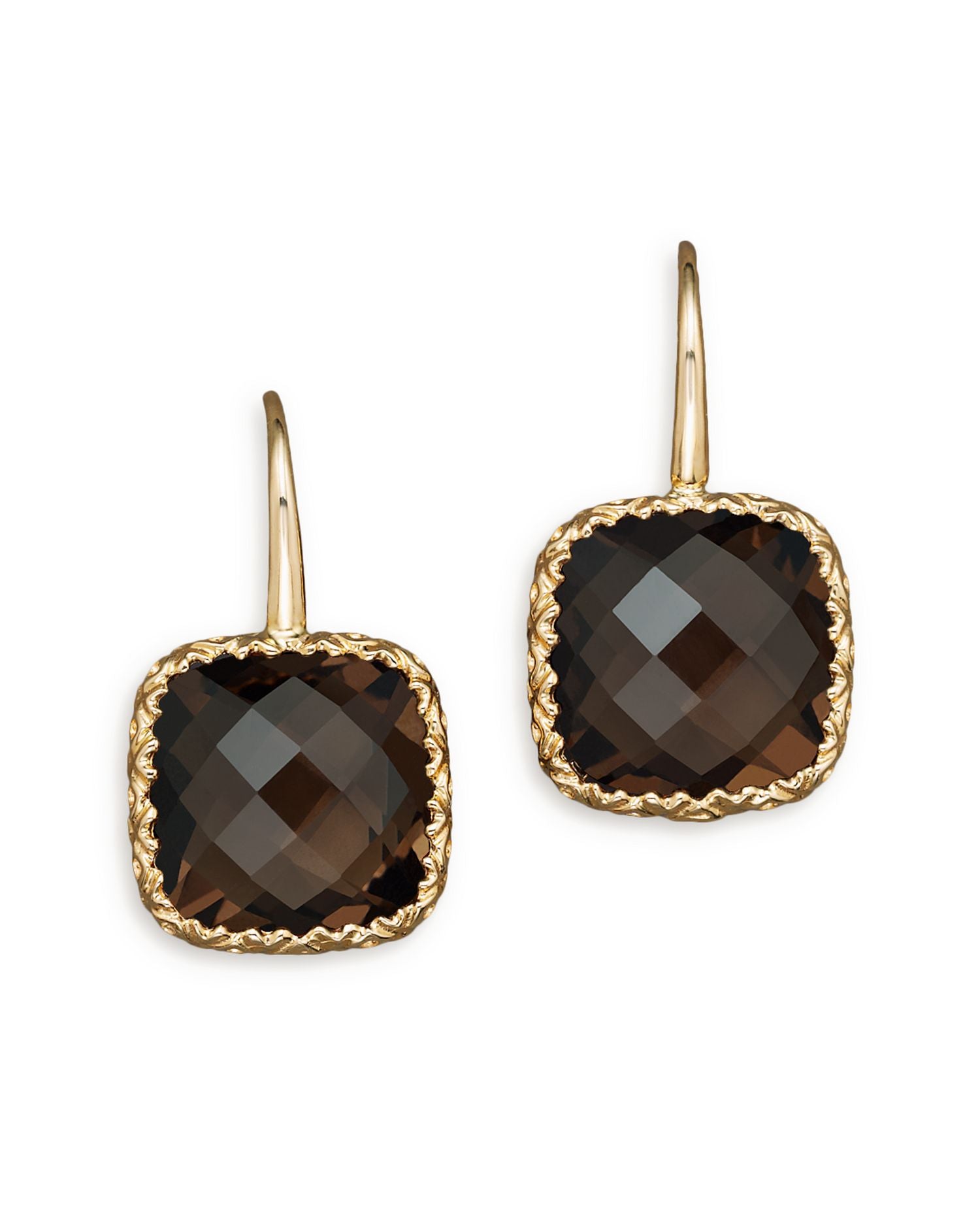14K White Gold and Smoky Quartz Earrings - Exclusive