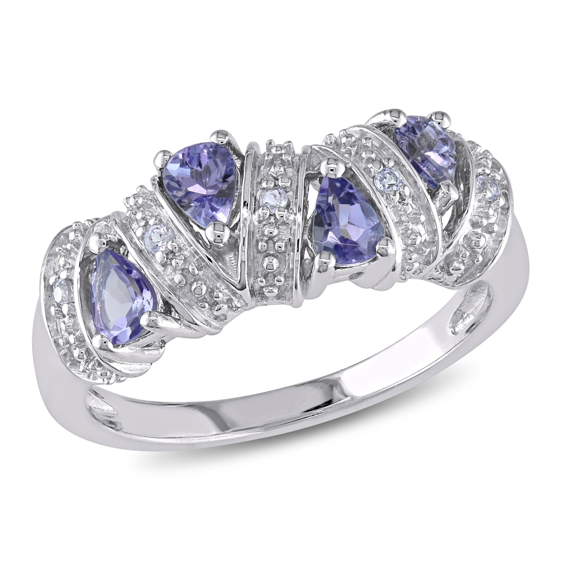 3/5ct TW Tanzanite Journey Ring in Sterling Silver