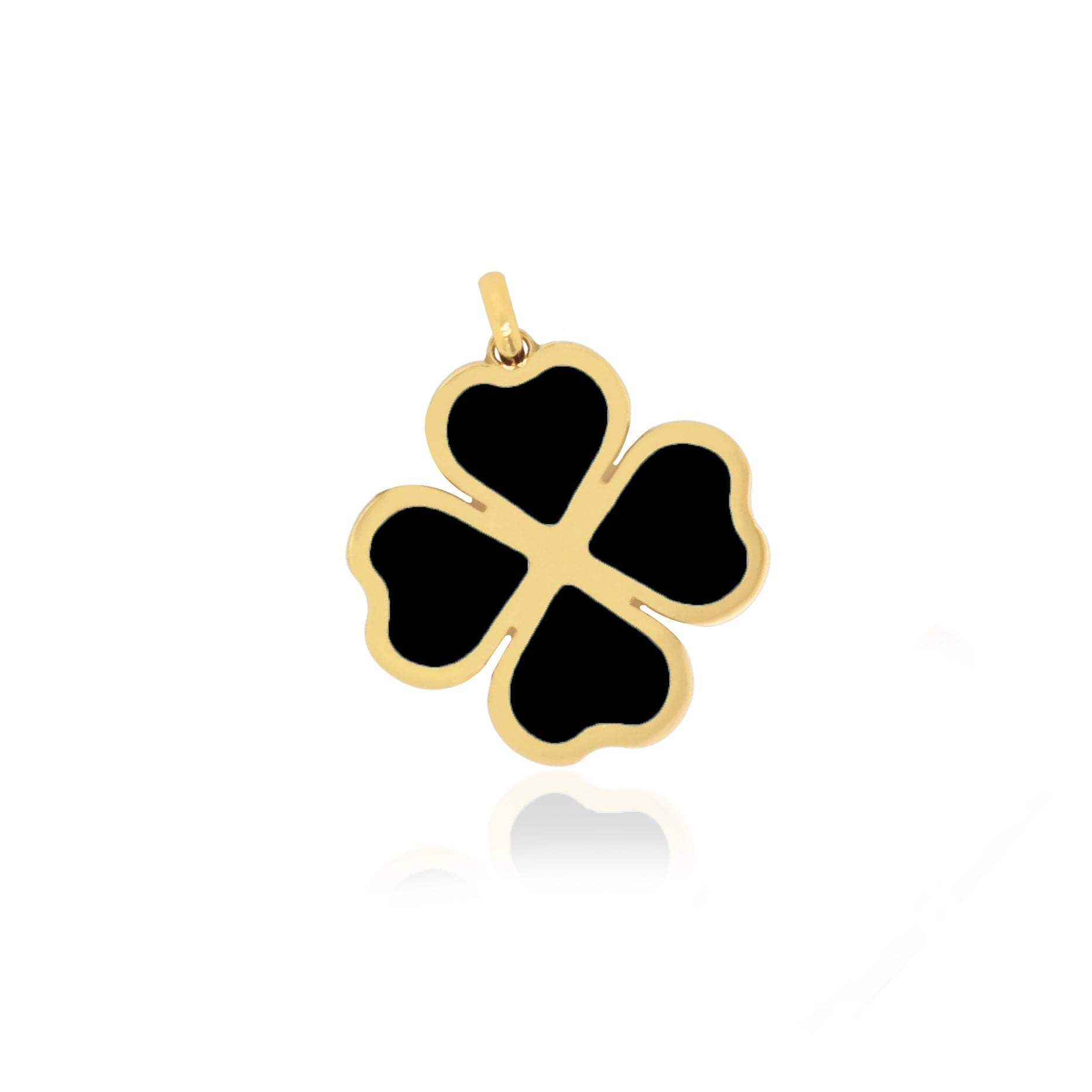 Onyx Lucky Clover Charm 13mm