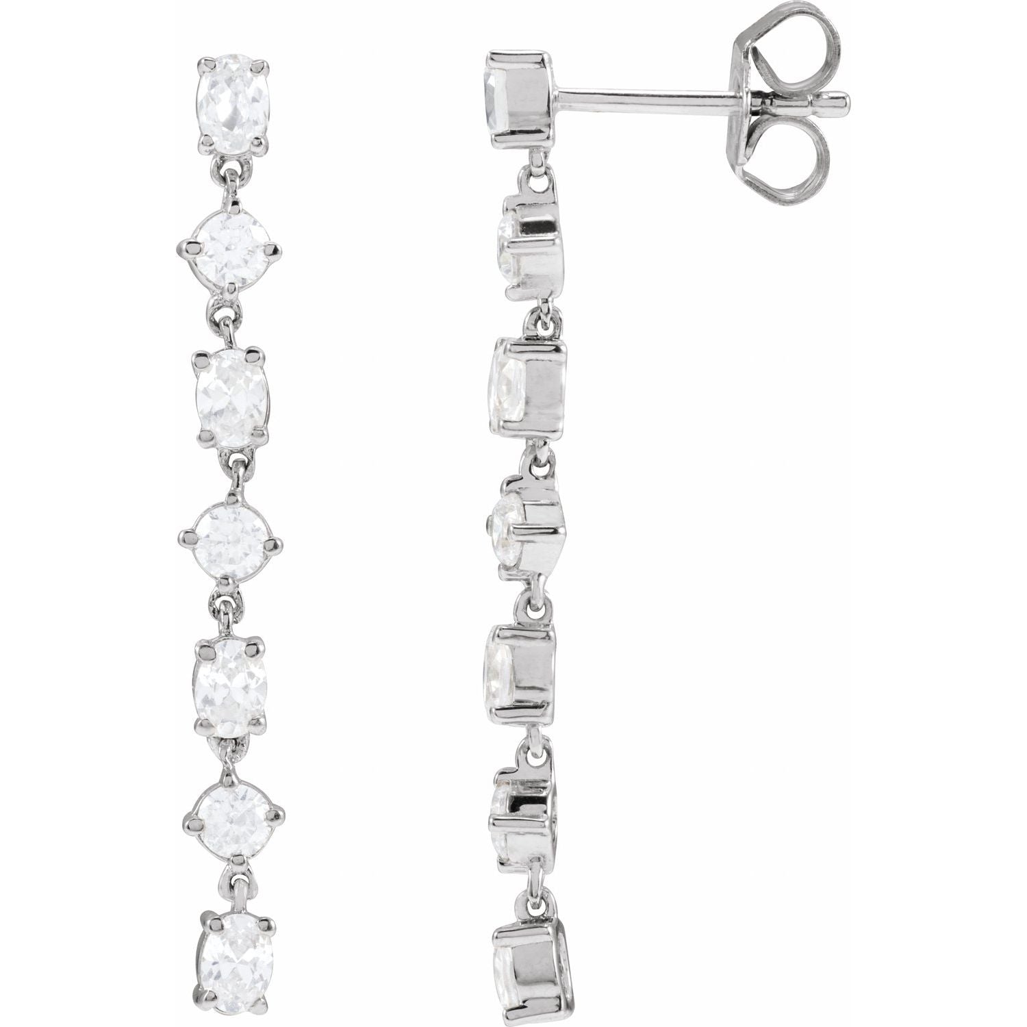 14K Gold 1 1/5ct Lab-grown Diamond Dangle Earrings Clarity SI Color G-H