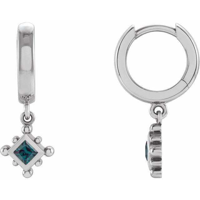 Lab-grown Diamond Hoop Earrings in 14K White Gold