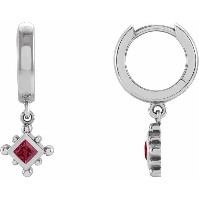 Lab-grown Diamond Hoop Earrings in 14K White Gold