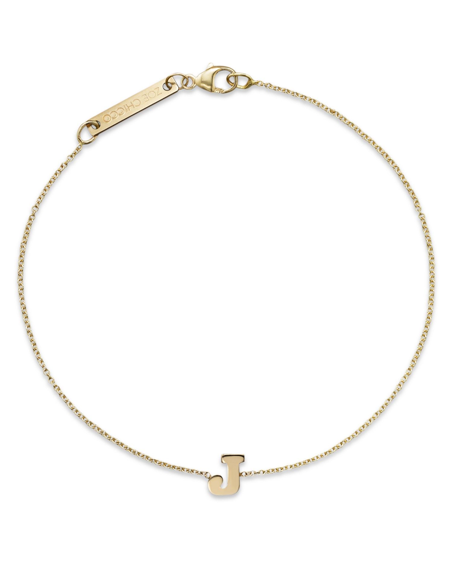 14K Yellow Gold Initial Bracelet