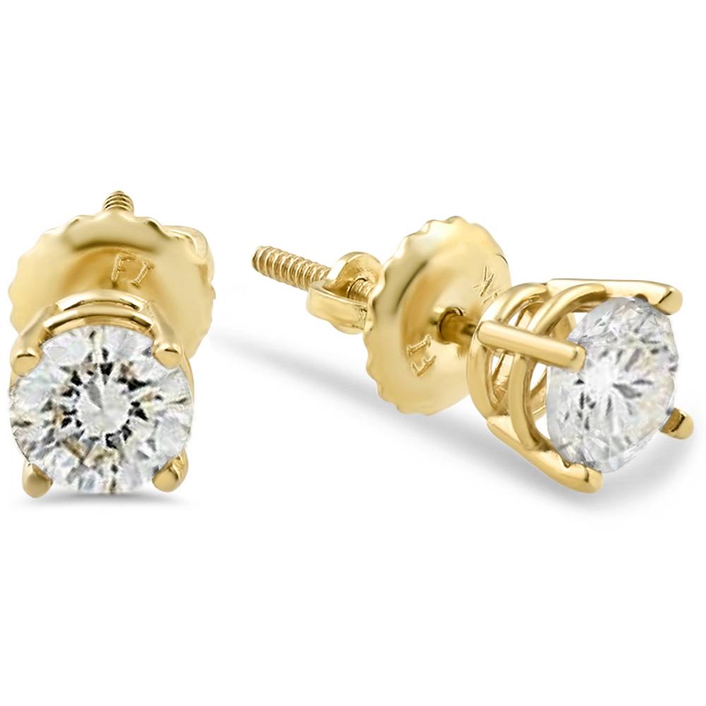 5/8 ct Diamond Screw Back Studs 14K Yellow Gold