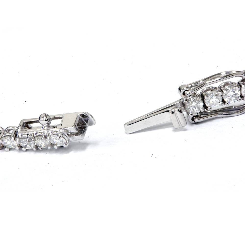 H SI 4.22 ct Diamond Tennis Bracelet 7' 18K White Gold
