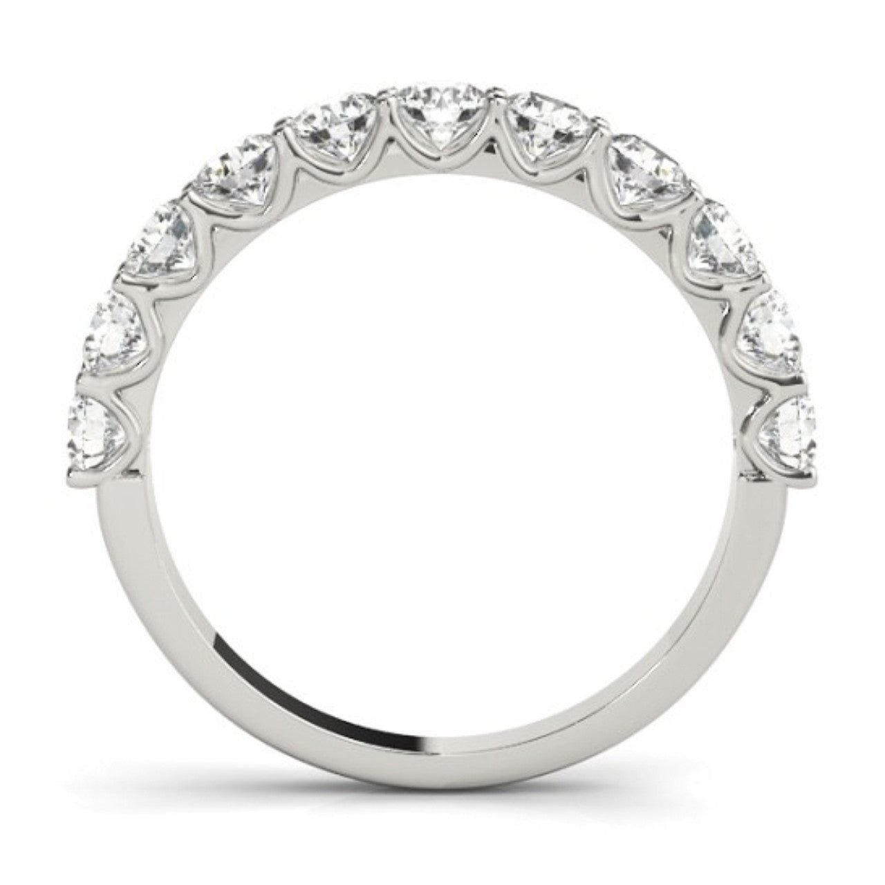 1/2 ct Diamond U Prong Wedding Ring in 14k White Gold