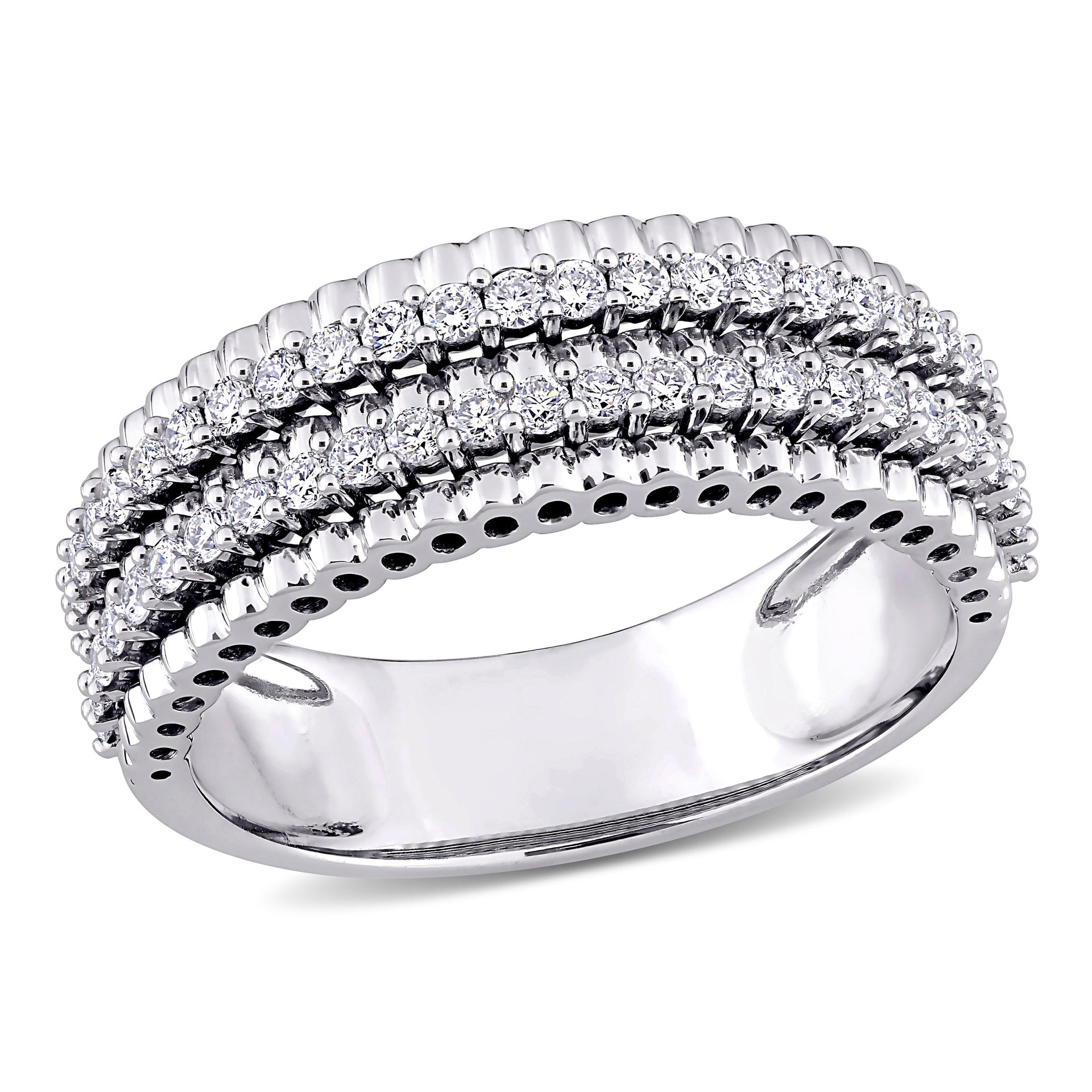 Mimi & Max 1/2ct TW Diamond Double Row Eternity Ring 14k White Gold