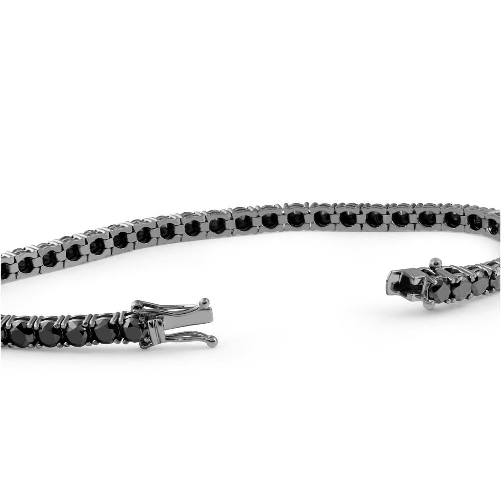 10 1/2 Ct Black Diamond Tennis Bracelet 14k Black Gold 7'