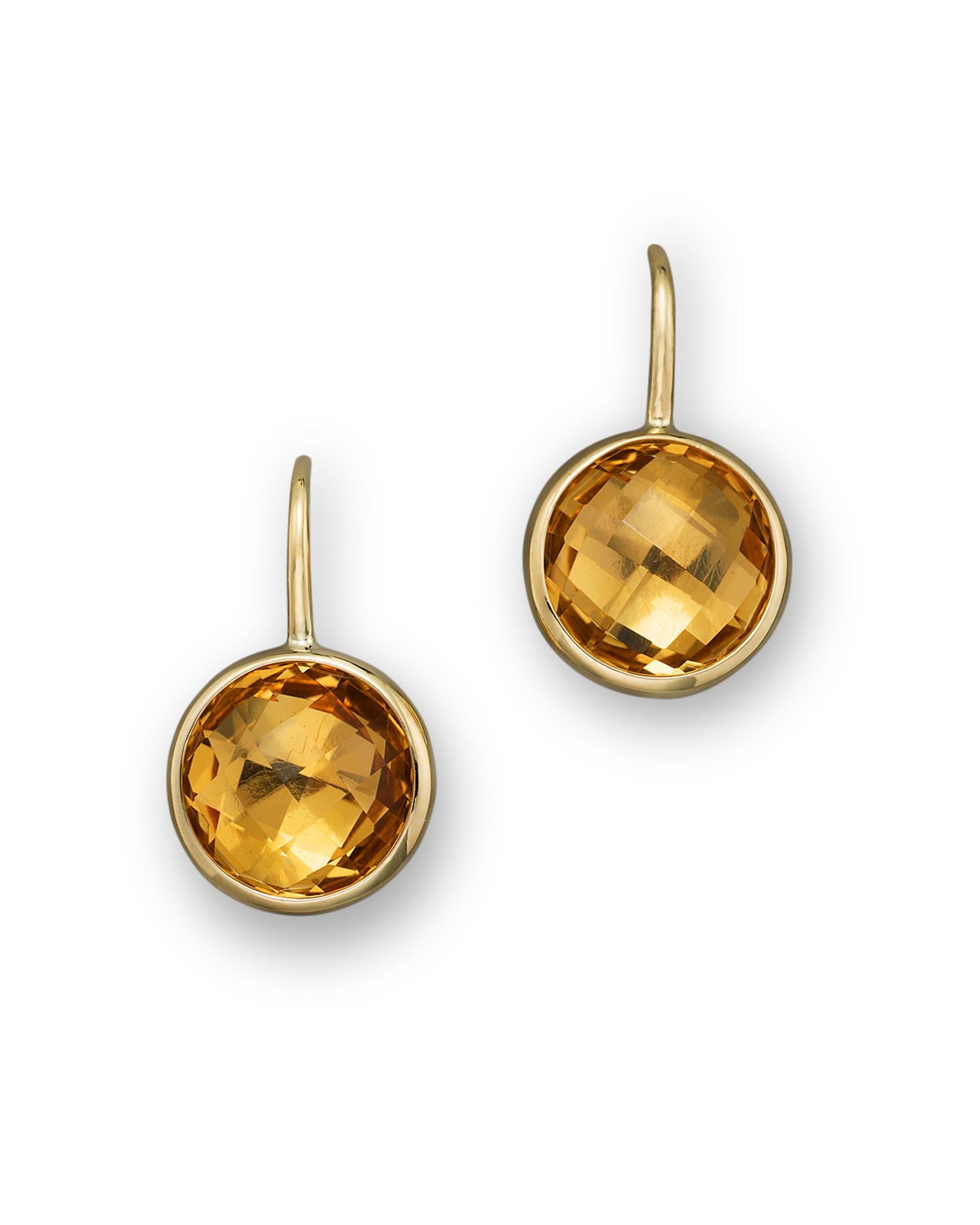 Citrine Small Drop Earrings in 14K Yellow Gold - Exclusive