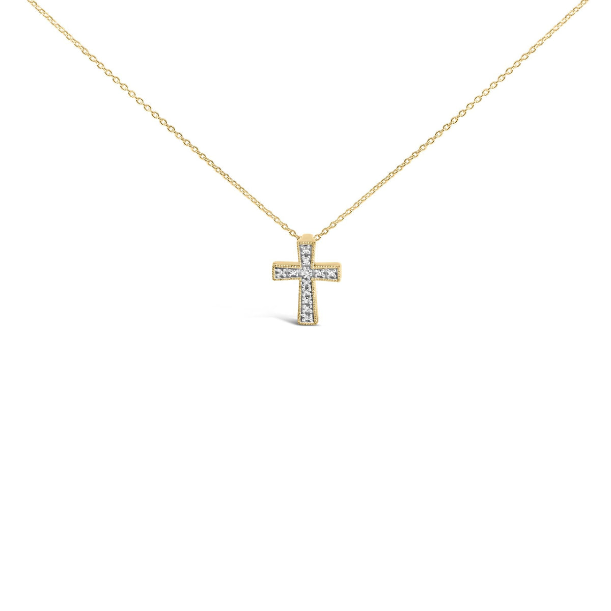 Gold Vermeil Diamond Accent Cross Pendant Necklace