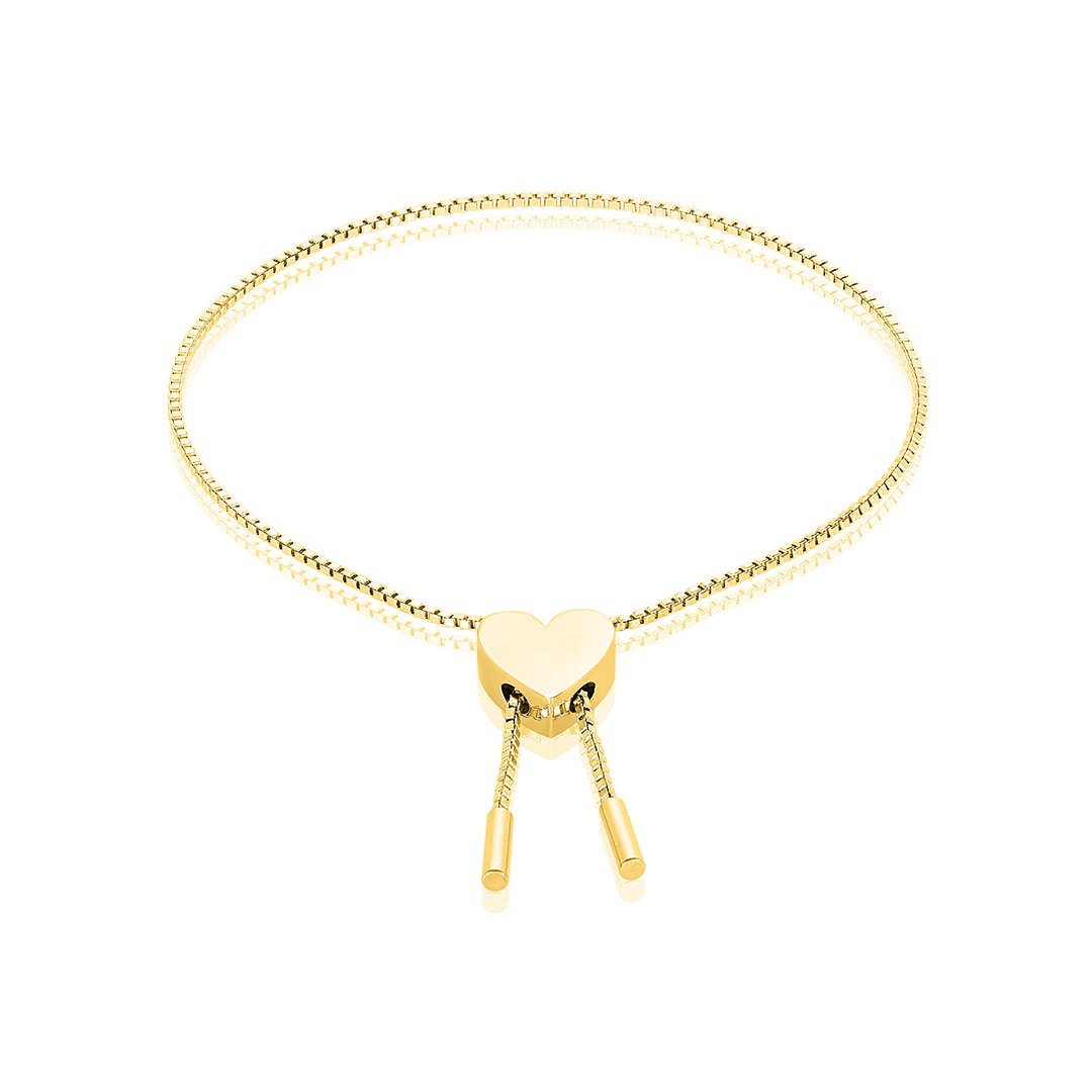 Adornia Heart Bolo Slider Bracelet Yellow gold