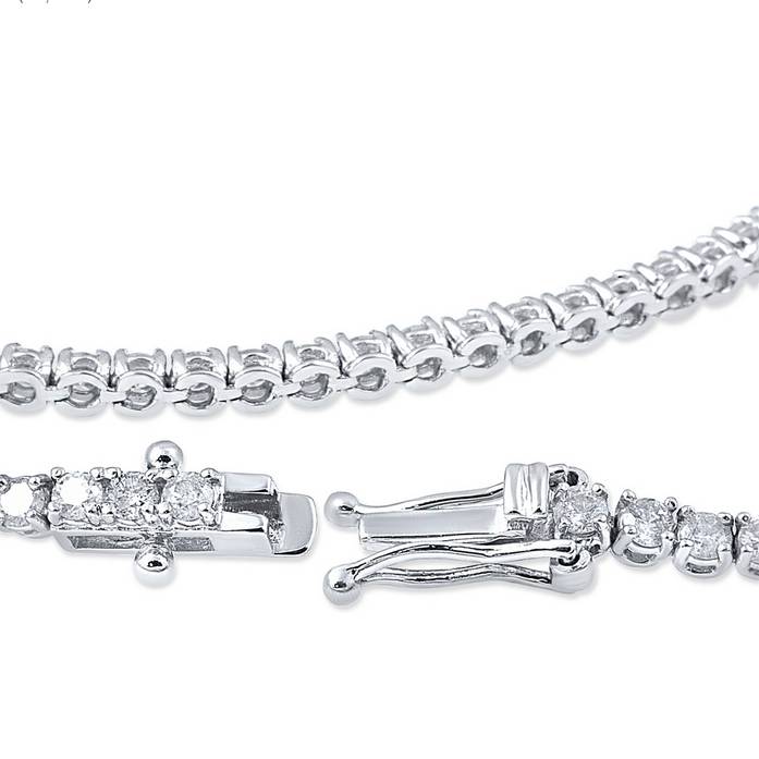 3ct Diamond Studs & Tennis Bracelet Set 14K White Gold
