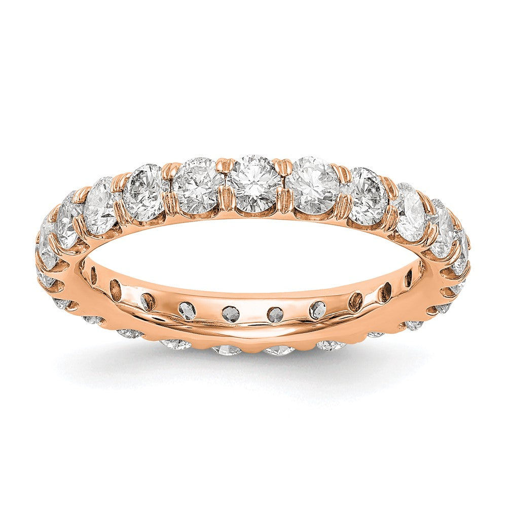 14k Rose Gold Lab Grown Diamond Eternity Wedding Band Ring 3ct Clarity- VS Color- G-H