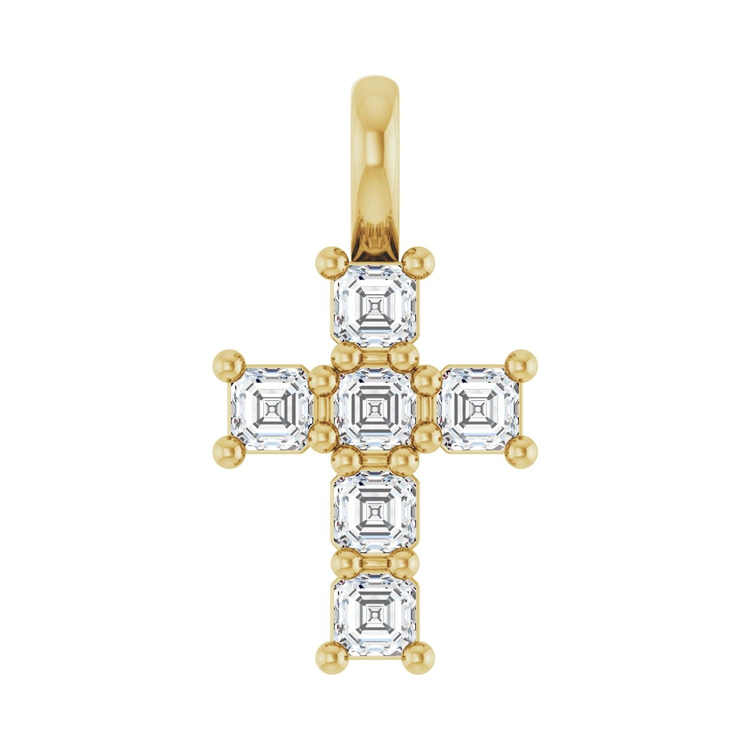 14k Gold Asscher Cut 1/3ct Lab-grown Diamond Pendant