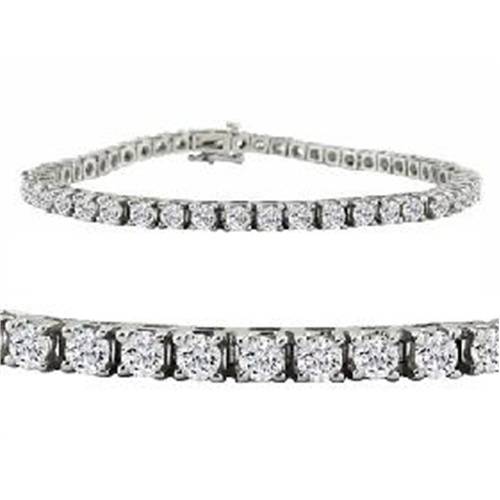 8 TCW 14k White Gold Round Diamond Tennis Bracelet