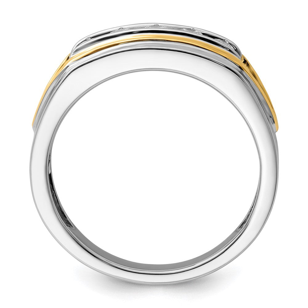 14k Two-tone Lab Grown Diamond Wedding Band Ring 1/2ct Clarity- VS Color- G-H