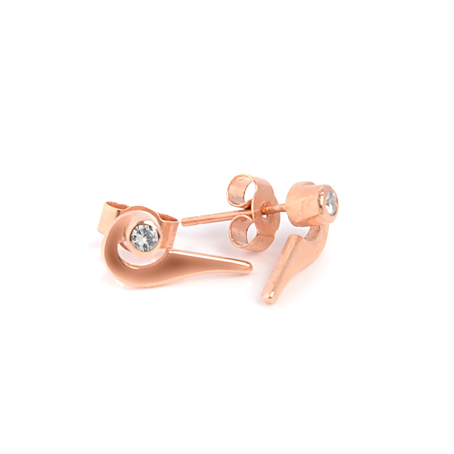 Juliet Earrings - White Sapphires & Rose Gold