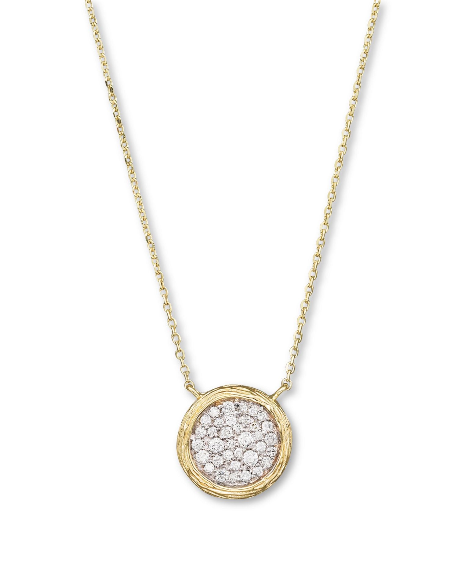 Pavé Diamond Circle Pendant Necklace in 14K Yellow Gold, 0.35 ct. t.w. - Exclusive