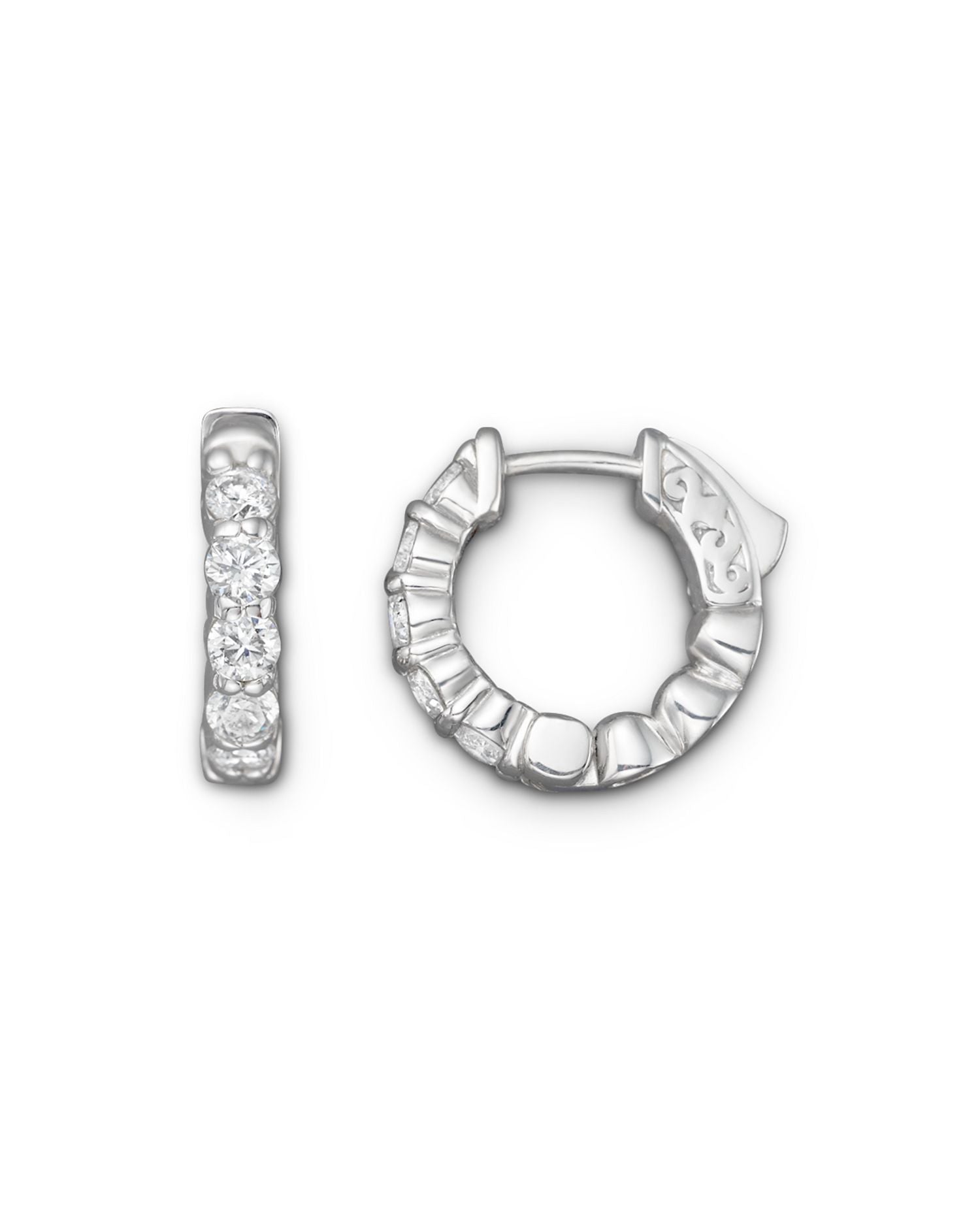 Diamond Hoop Earrings in 14K White Gold, 1.0 ct. t.w. - Exclusive