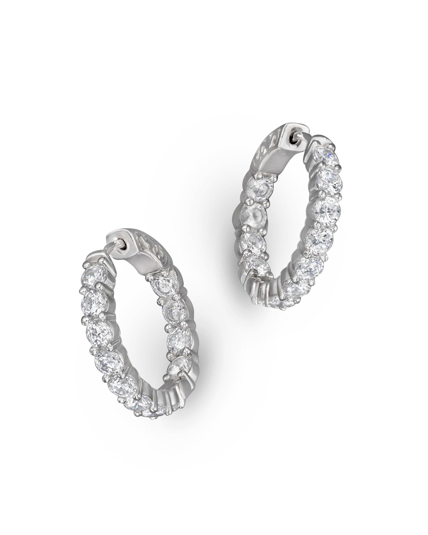 Diamond Inside Out Hoop Earrings in 14K White Gold, 3.60 ct. t.w. - Exclusive