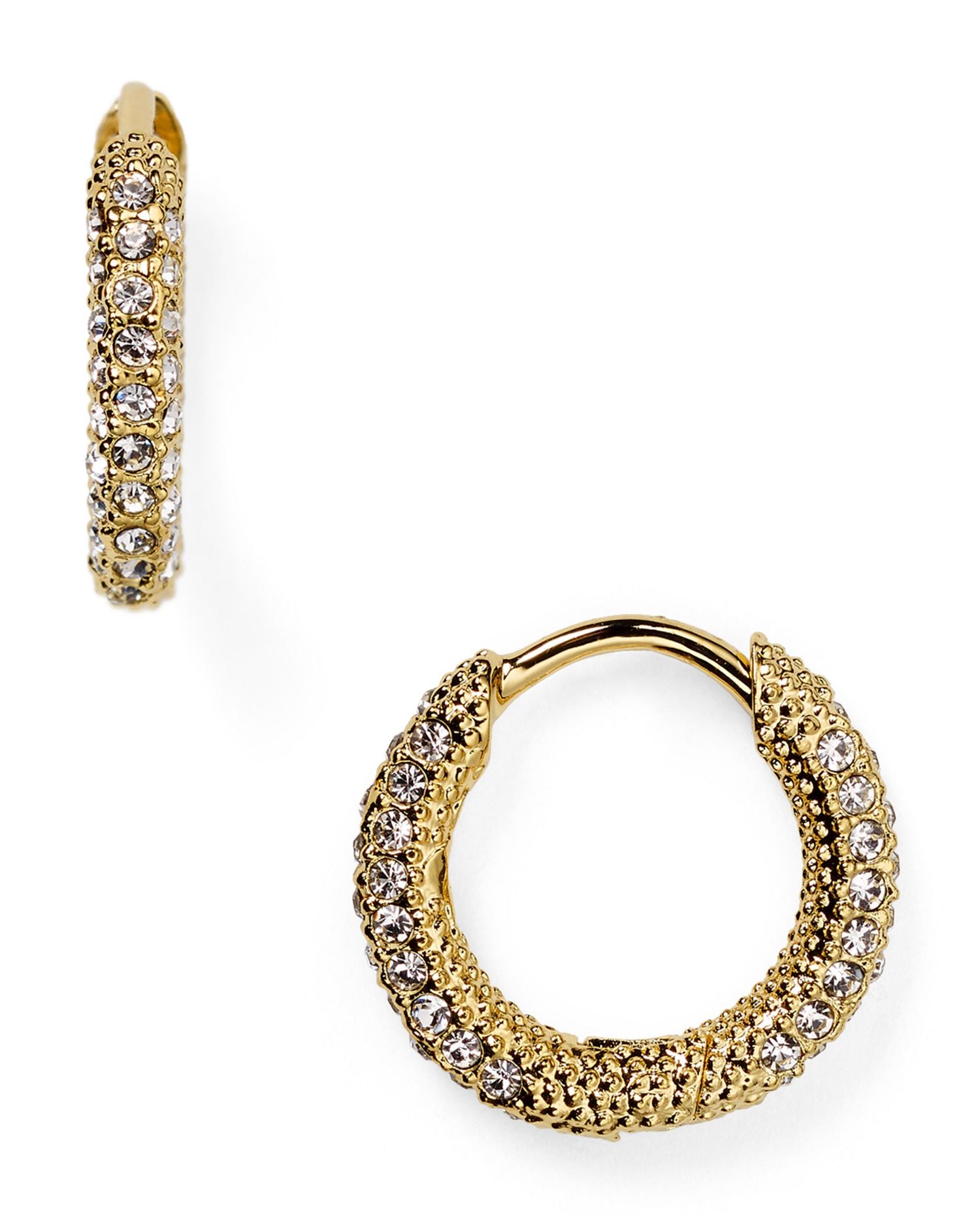 Pavé Huggie Hoop Earrings