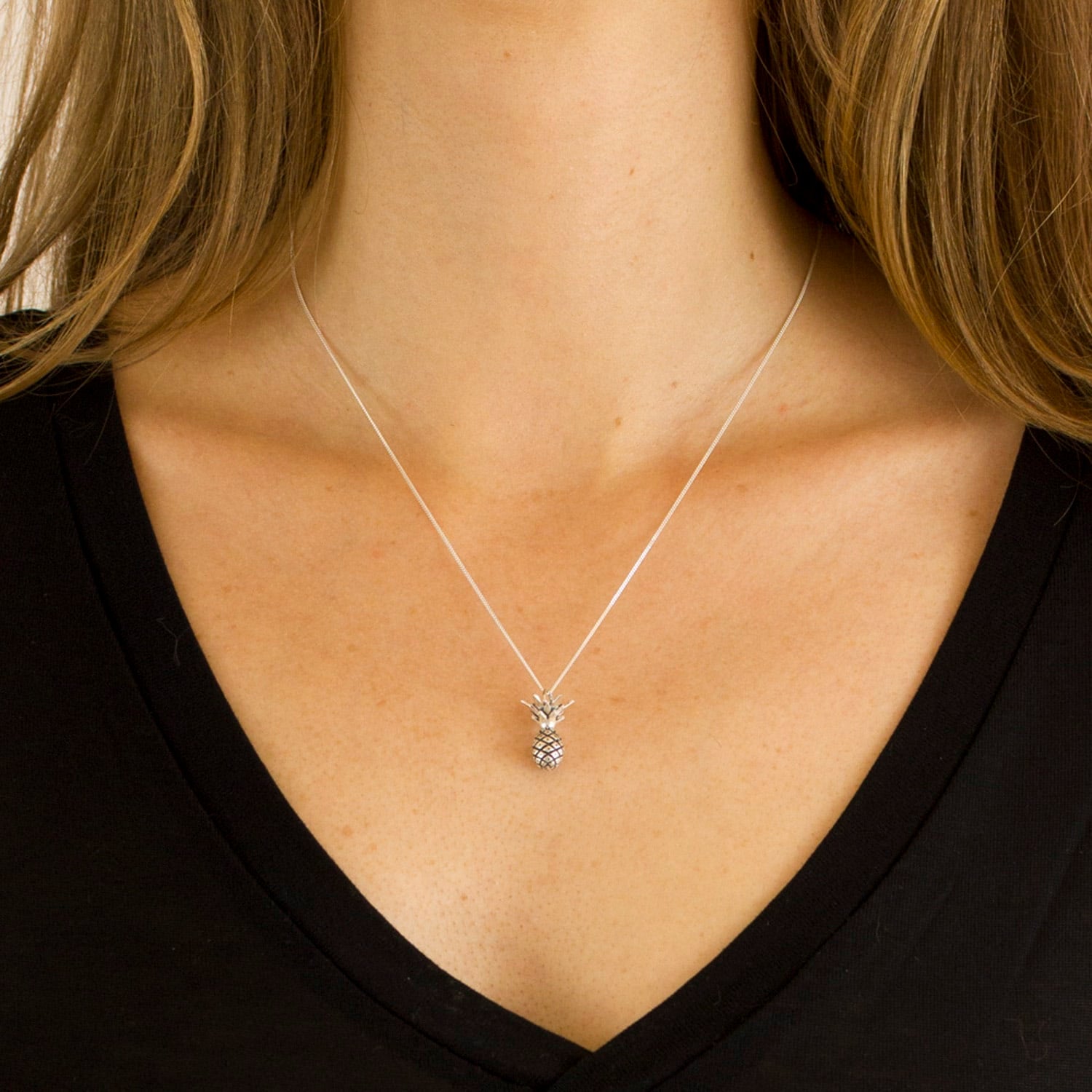 Pineapple Necklace Silver