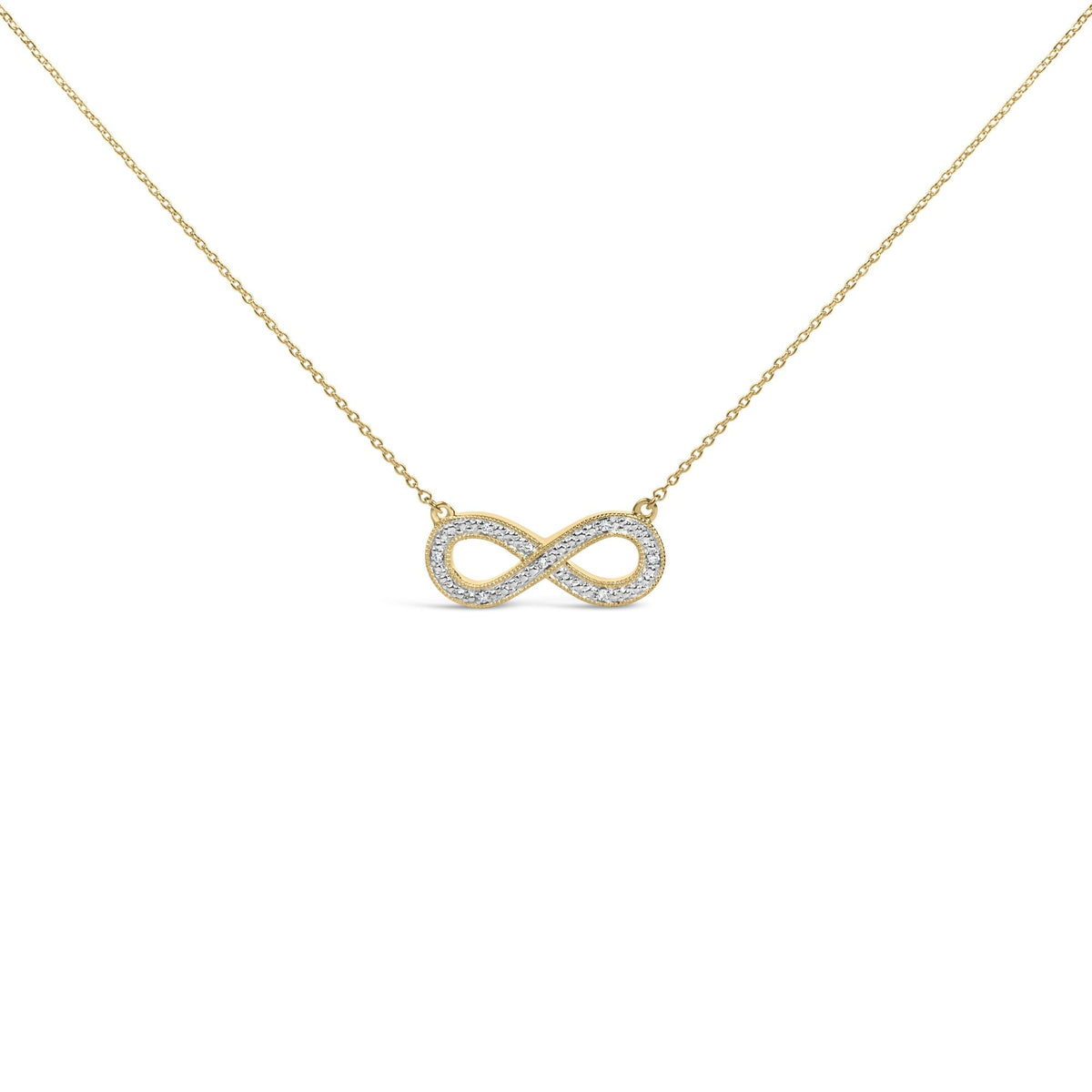 Gold Vermeil Diamond Accent Infinity Pendant Necklace