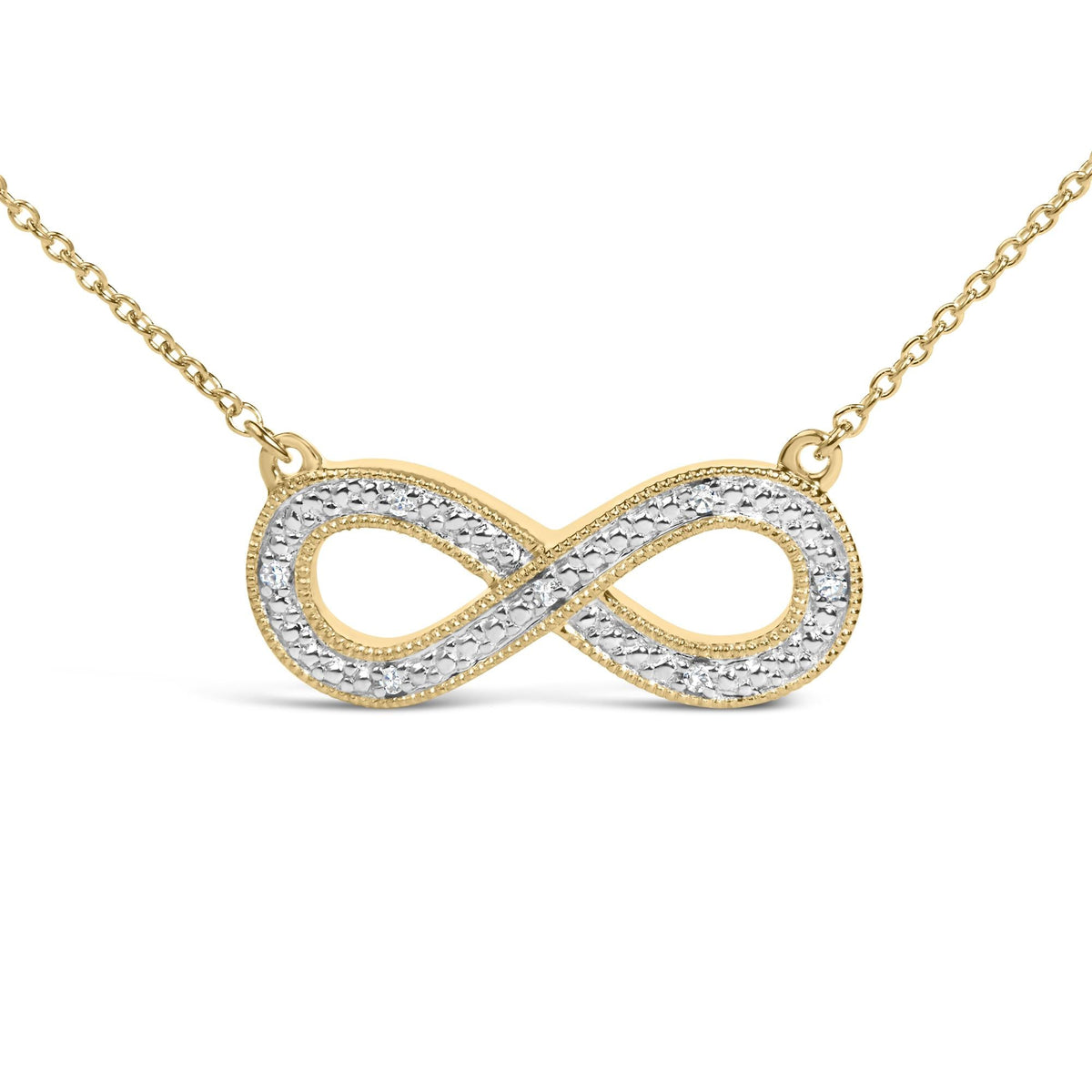 Gold Vermeil Diamond Accent Infinity Pendant Necklace