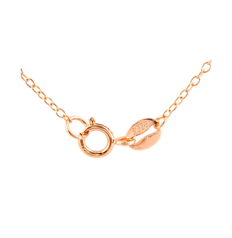 C.z. Sterling Silver Rose Plated Star Shape Micro Pave Pendant