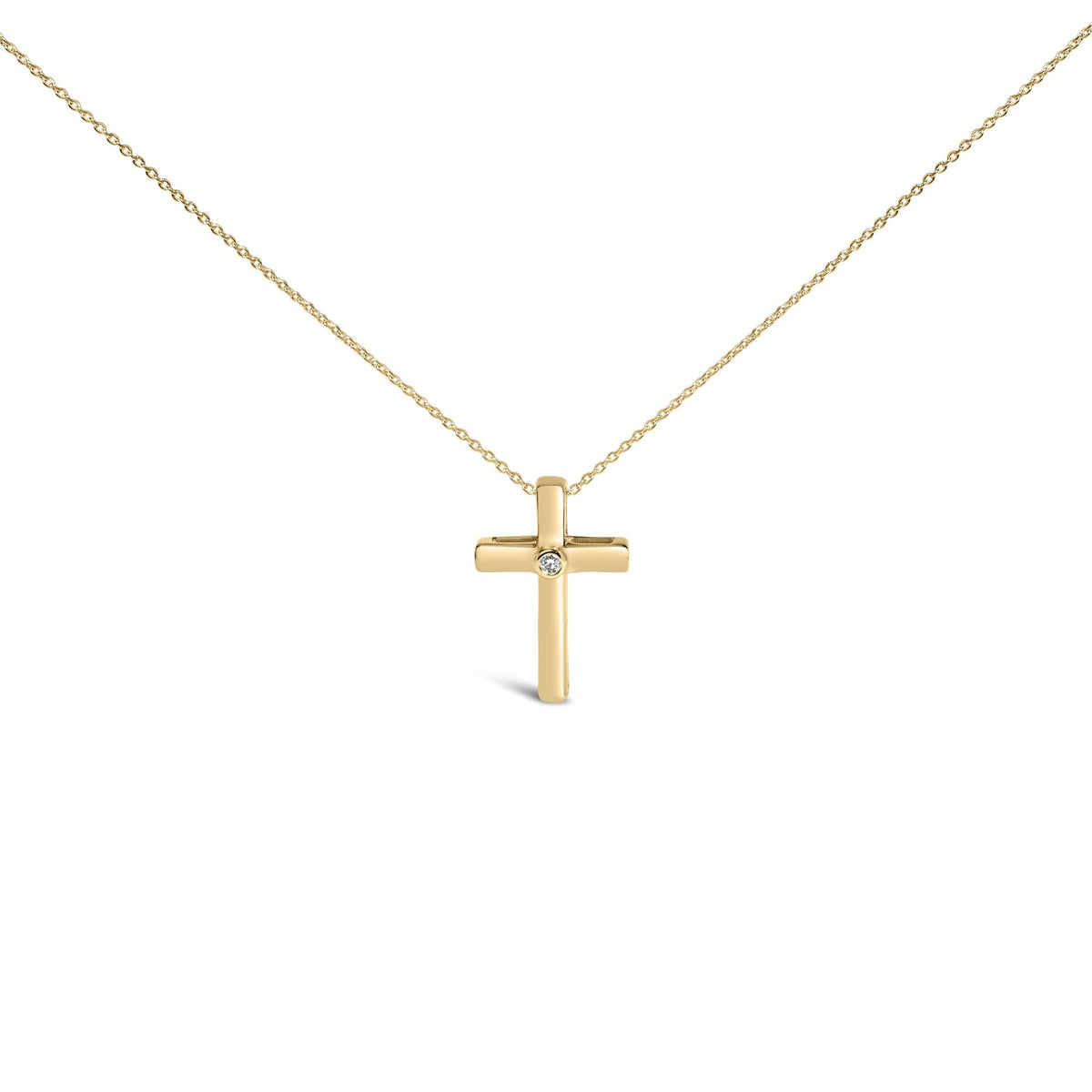 Gold Vermeil Diamond Accent Cross Pendant Necklace