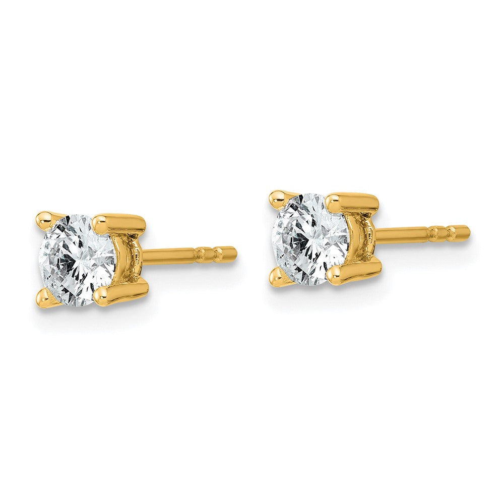 14k Yellow Gold 7/8 CT Round Lab Grown Diamond Stud Earrings VS Clarity G-H Color