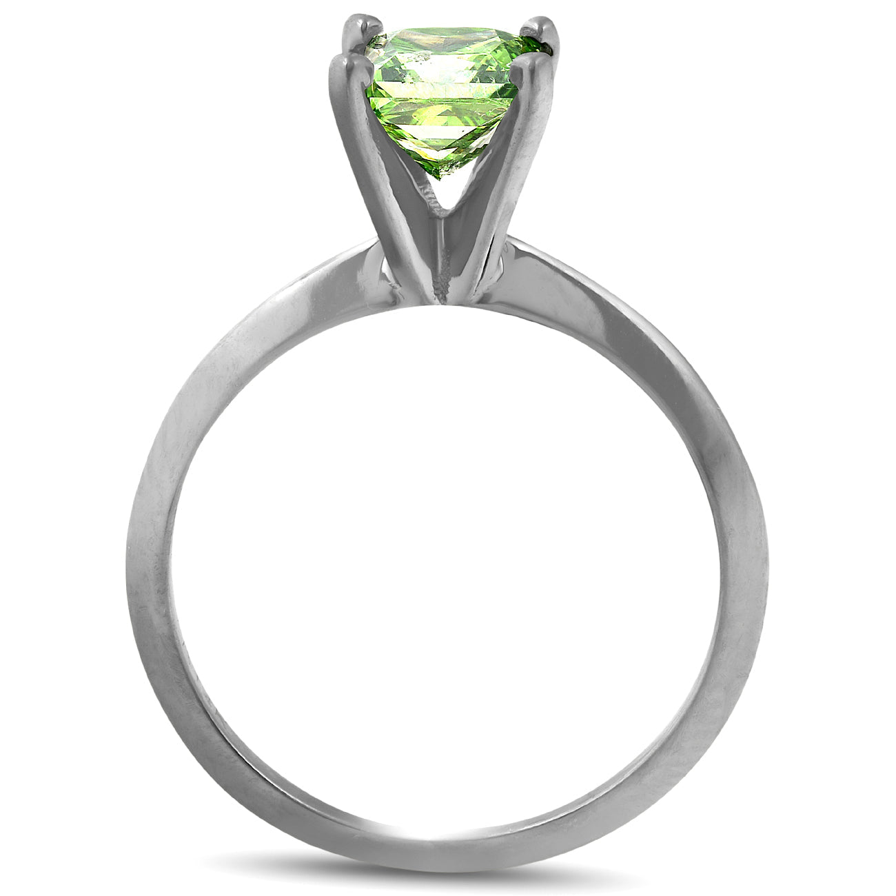 1 Ct Princess Cut Green Diamond Solitaire Engagement Ring 14k Black Gold