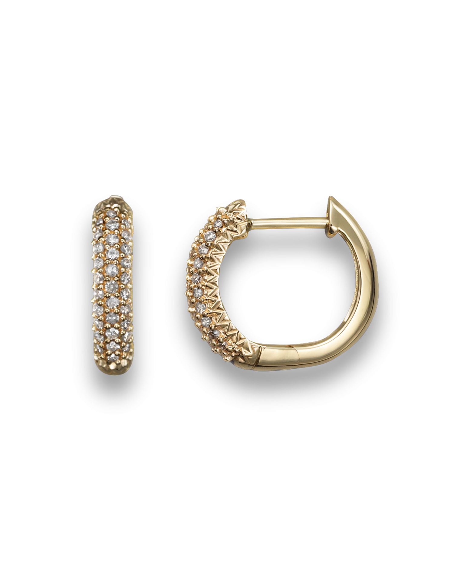 Diamond Hoop Earrings in 14K Yellow Gold, .20 ct. t.w. - Exclusive